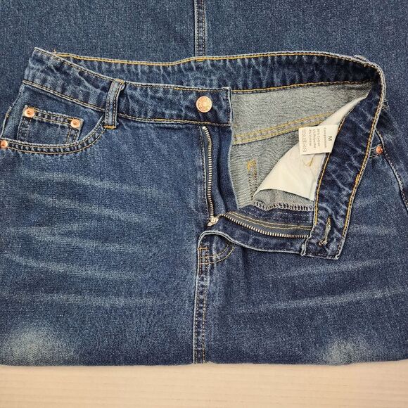 Denim Skirt Maxi Skirt Frayed Hem Jean Skirt Long To The Floor A-line M - Picture 5 of 11